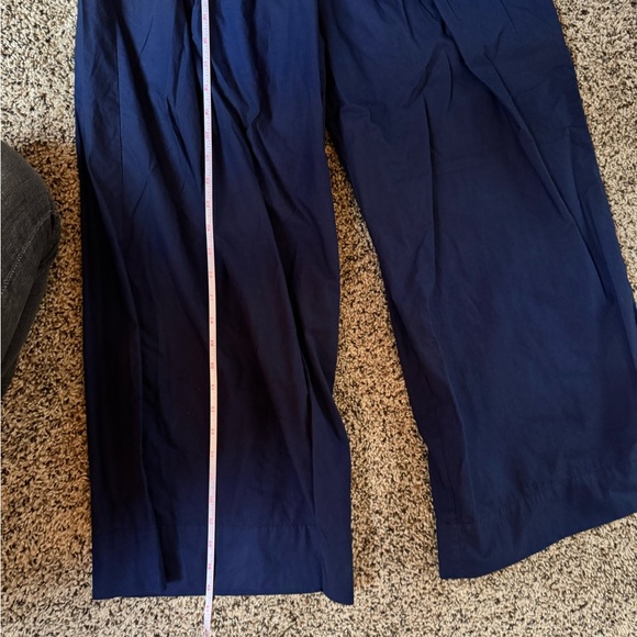 Anthropologie Maeve Pants Women Utility Wide Leg Blue Trousers Preppy - Picture 8 of 12